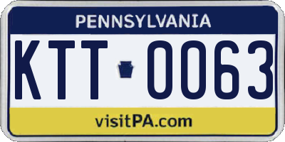 PA license plate KTT0063