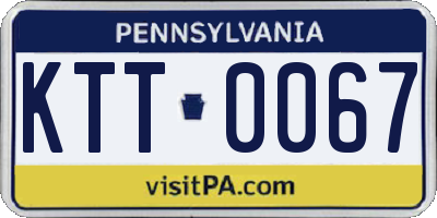 PA license plate KTT0067