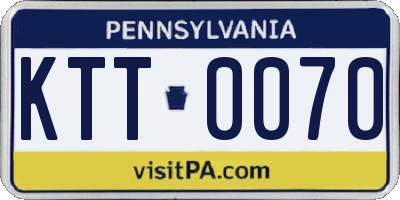 PA license plate KTT0070
