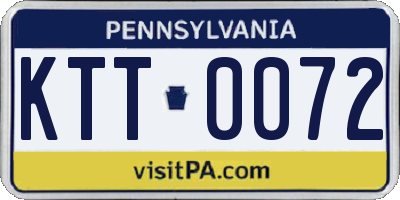 PA license plate KTT0072