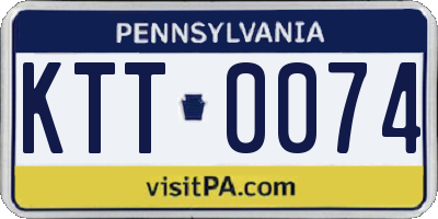 PA license plate KTT0074