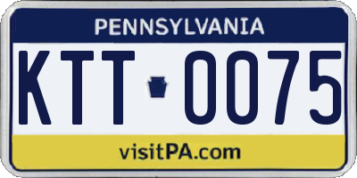 PA license plate KTT0075