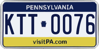 PA license plate KTT0076