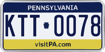 PA license plate KTT0078