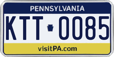 PA license plate KTT0085