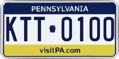 PA license plate KTT0100