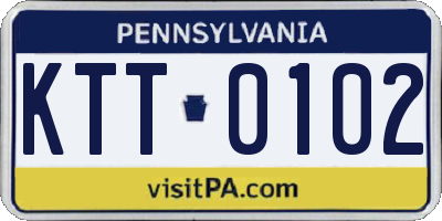 PA license plate KTT0102