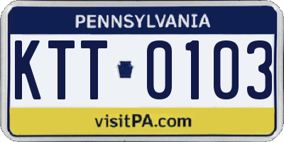 PA license plate KTT0103