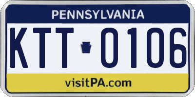 PA license plate KTT0106