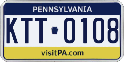 PA license plate KTT0108