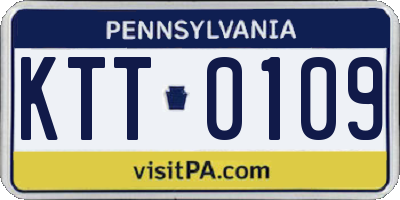 PA license plate KTT0109