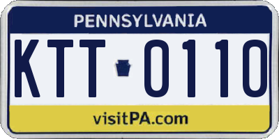 PA license plate KTT0110