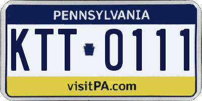 PA license plate KTT0111