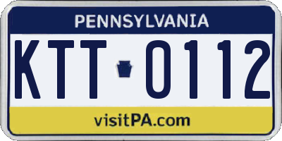 PA license plate KTT0112