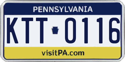 PA license plate KTT0116