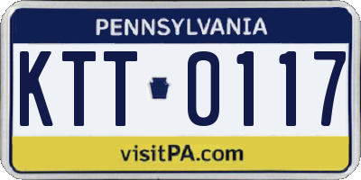 PA license plate KTT0117