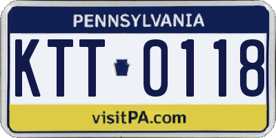 PA license plate KTT0118