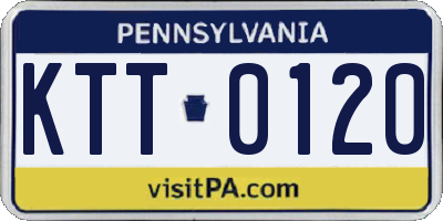 PA license plate KTT0120