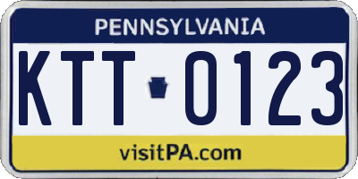 PA license plate KTT0123