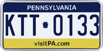 PA license plate KTT0133