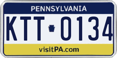 PA license plate KTT0134