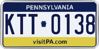 PA license plate KTT0138