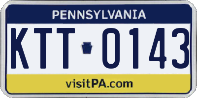 PA license plate KTT0143