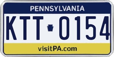 PA license plate KTT0154