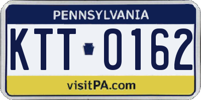 PA license plate KTT0162