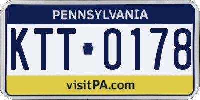 PA license plate KTT0178