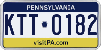 PA license plate KTT0182