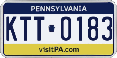 PA license plate KTT0183