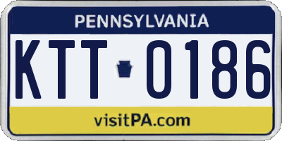 PA license plate KTT0186