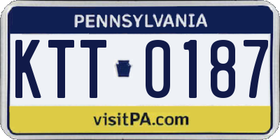 PA license plate KTT0187