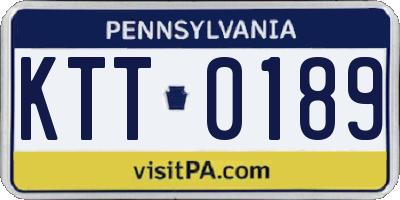 PA license plate KTT0189