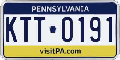 PA license plate KTT0191