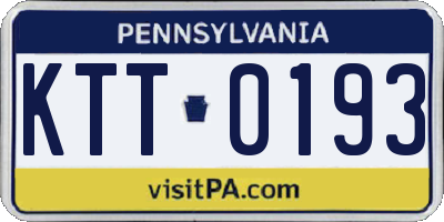 PA license plate KTT0193