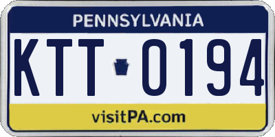 PA license plate KTT0194
