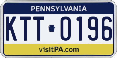 PA license plate KTT0196