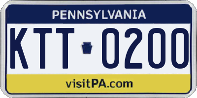 PA license plate KTT0200