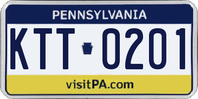 PA license plate KTT0201