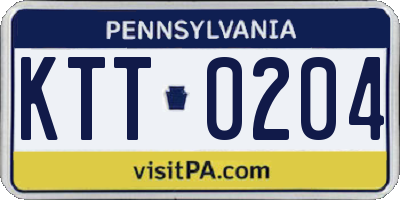 PA license plate KTT0204