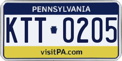 PA license plate KTT0205