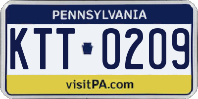 PA license plate KTT0209