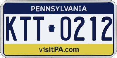 PA license plate KTT0212