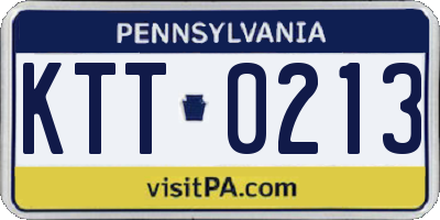 PA license plate KTT0213