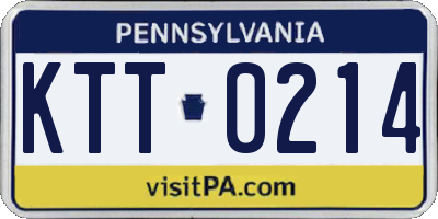 PA license plate KTT0214