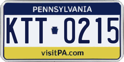 PA license plate KTT0215