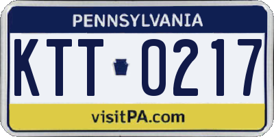 PA license plate KTT0217