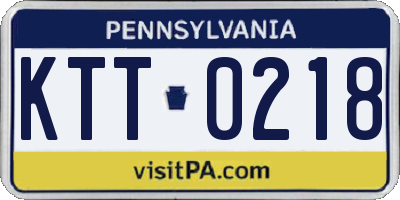 PA license plate KTT0218